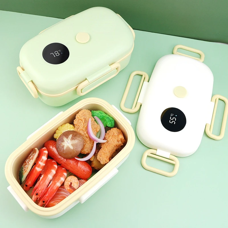 New Bento Box Portable 1000ML Intelligent Temperature Display Thermal Vacuum Warmer Food Containers No Water Electric Lunch Box