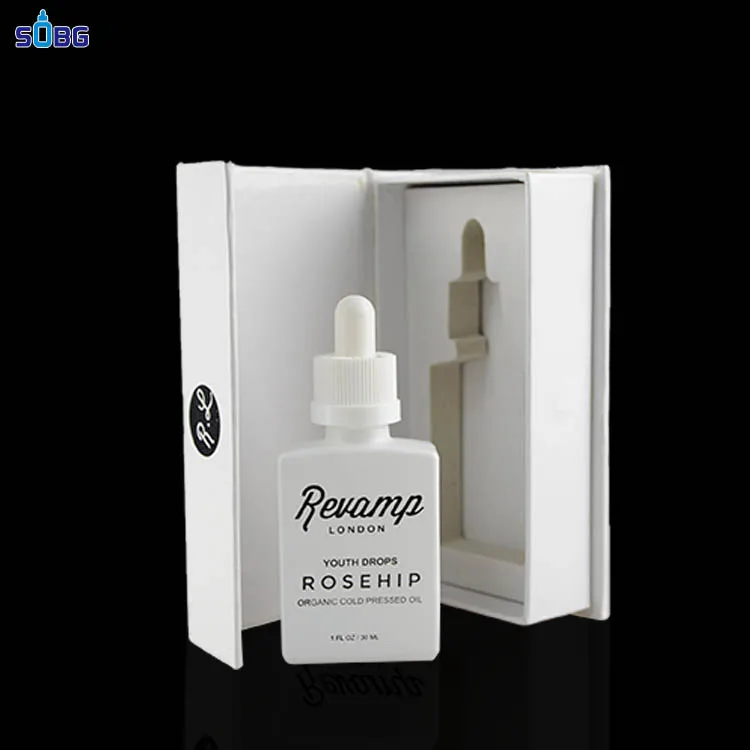 
cheap 30ml rectangular glass cardboard dropper gift box 