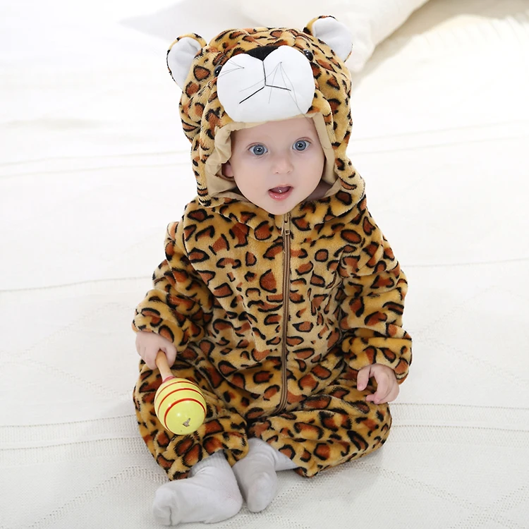 MICHLEY Hooded Winter Rompers Long Sleeve One piece Cosplay Christmas Halloween Baby Girl Jumpsuit