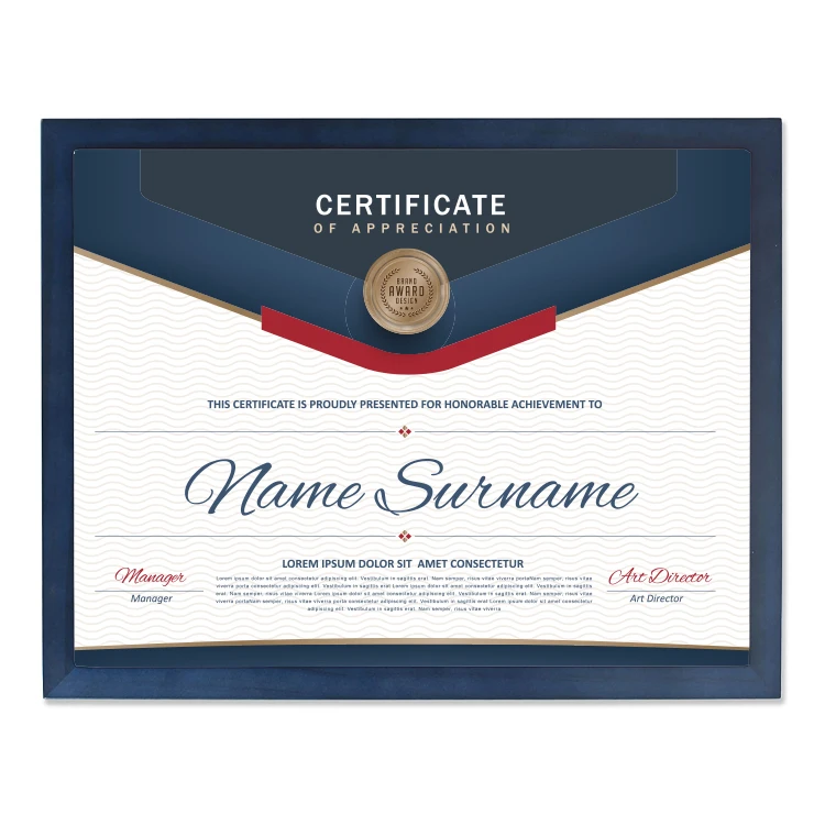8.5x11 Certificate Wood Picture Frame Rustic Document Diploma Frames for Wall or Tabletop display