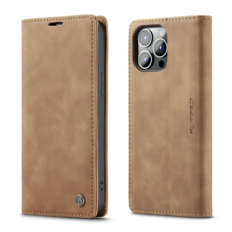 Mobile Phone Bags & Cases CaseMe Magnetic for iPhone 13 Classic Retro Wallet Leather pro / max Double Flip Cards CoverMobile P