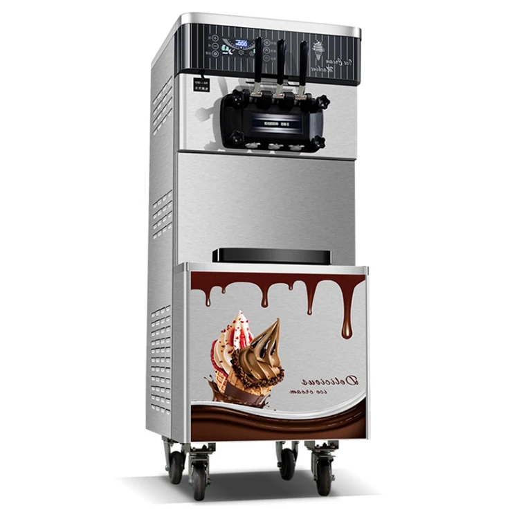 Воздушный насос мгновенного самообслуживания, автоматические ароматы, мягкий смешанный порошок, цены, промышленная Коммерческая мягкая машина для мороженого с 3 насадками