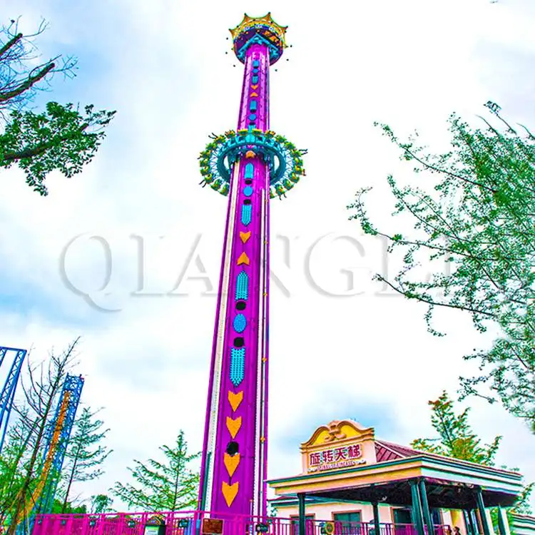 Rotating Amusement Ride Free Fall Tower Rides Drop Rotating Tower For Sale