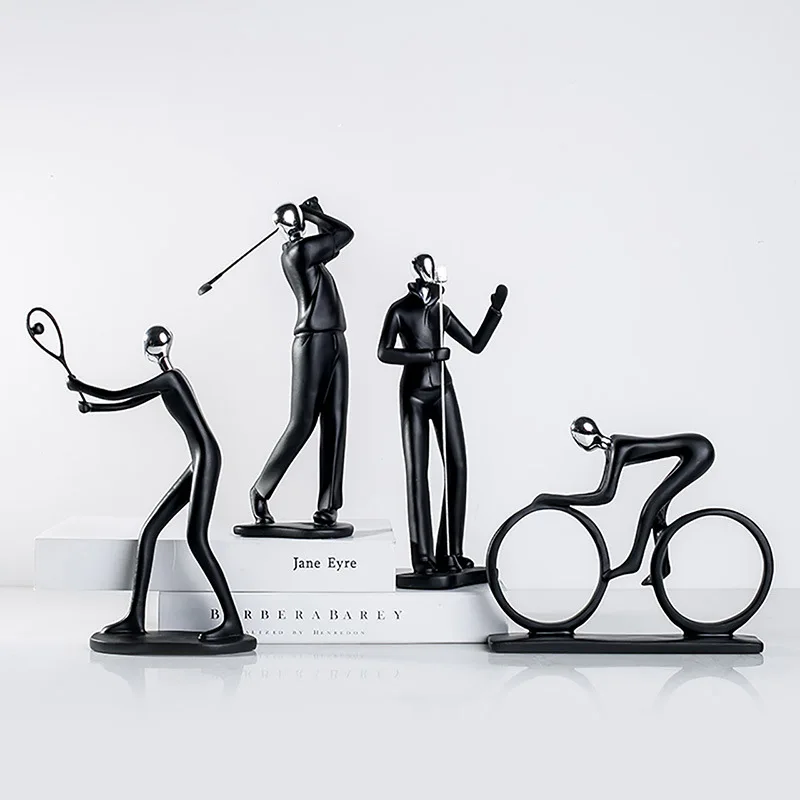 Modern creative minimalist biker, musician, guitar, saxophone, polyresin living room decoration