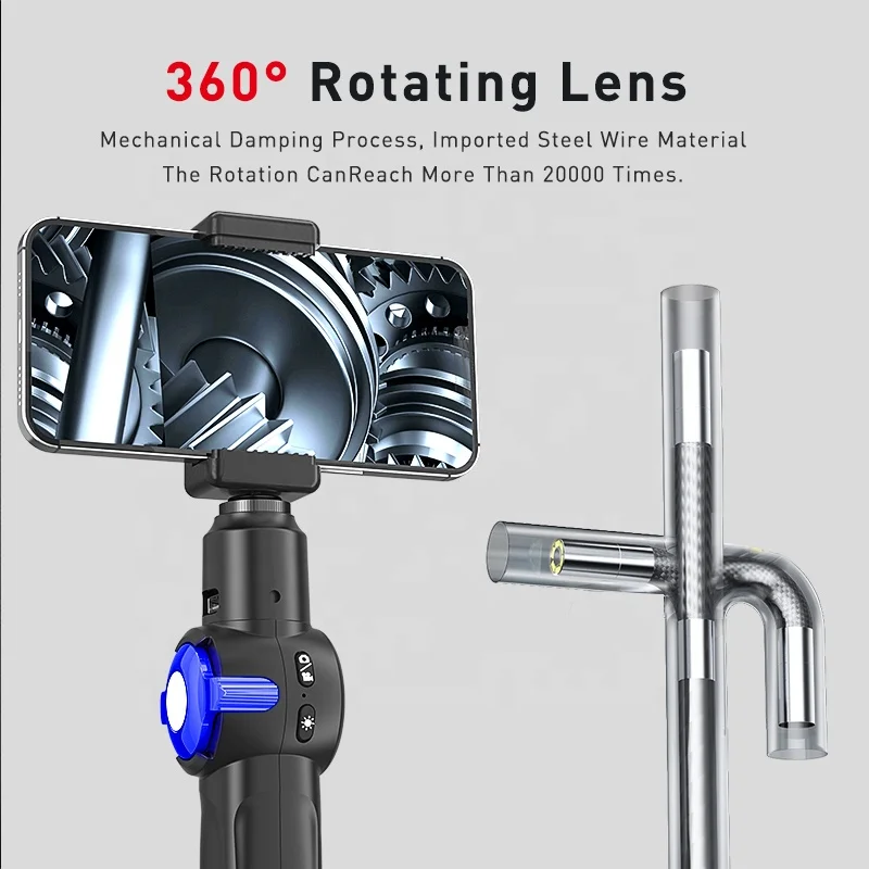 RALCAM H408M Portable Industrial Borescope 360 Steering HD Video Camera for Pipeline Inspection Vehicle Tools