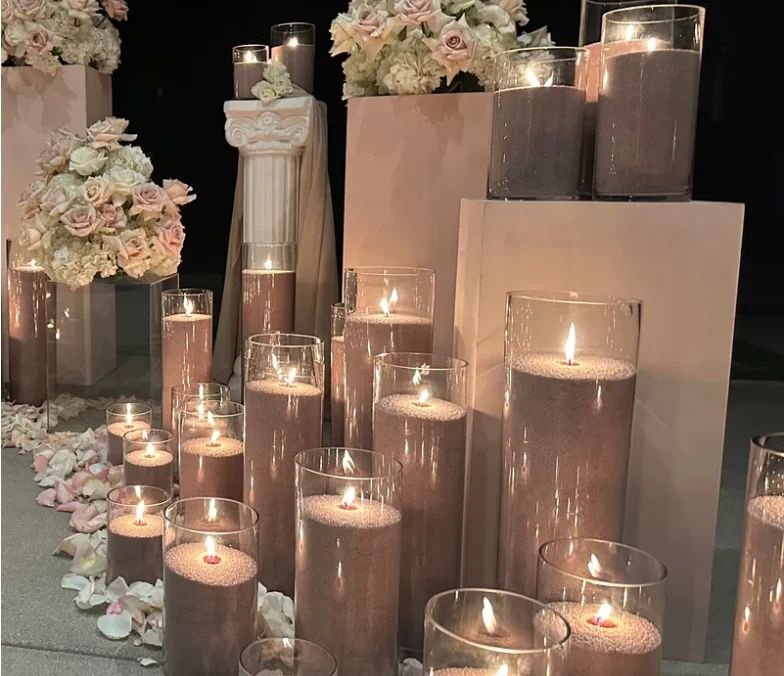 party novelties candle sand colored pearls Red Black Nude Light Pink blue Beige granulated pearled candle sand wax for wedding
