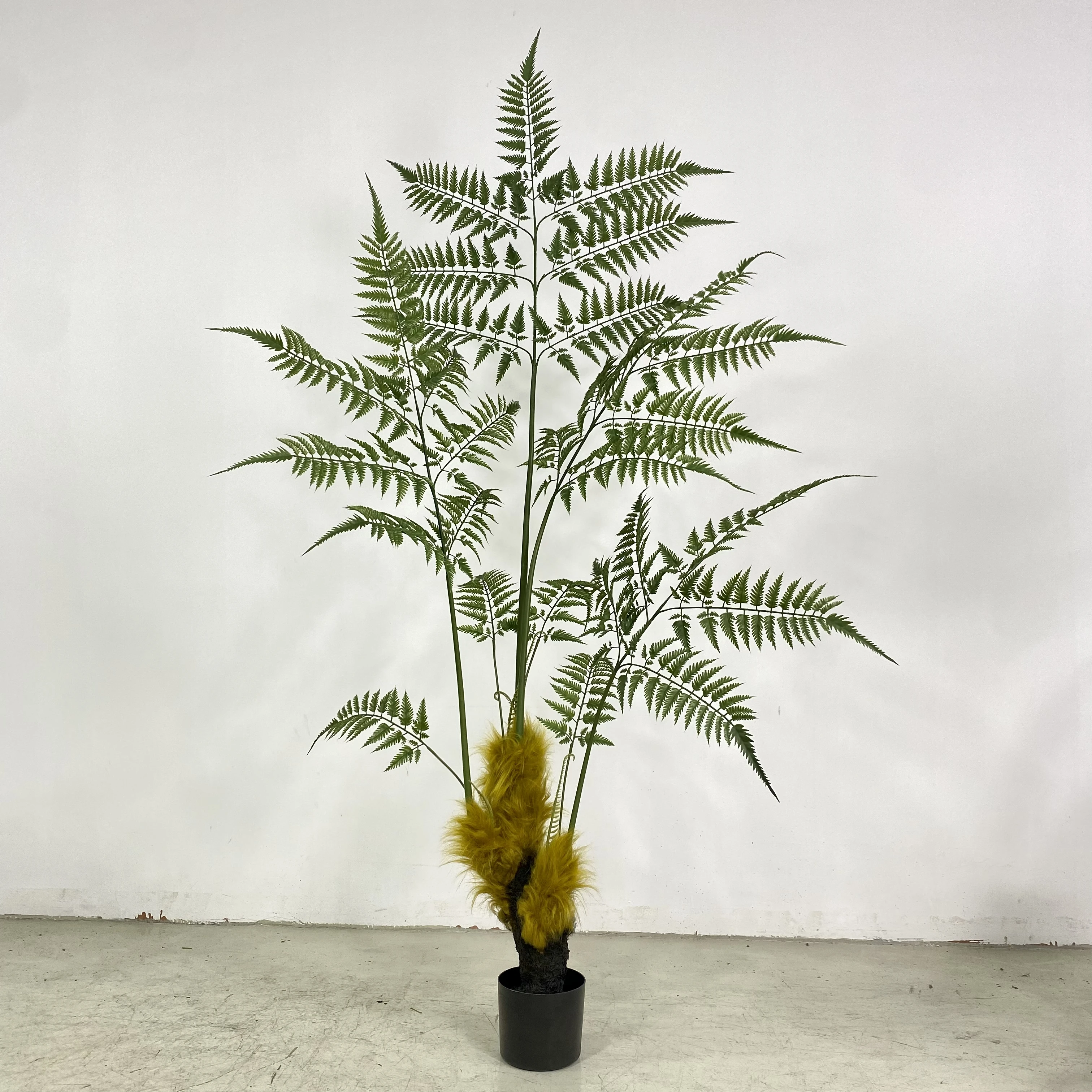 Look realistic faux landscaping small fern bonsai artificial plant potted tree fern for shopping mall decoration