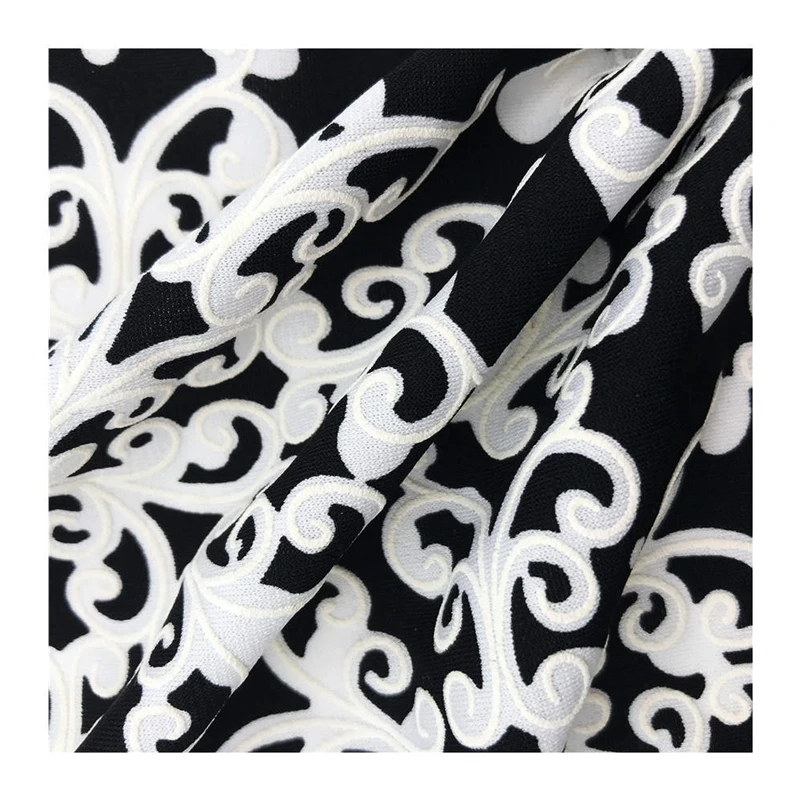 Good quality Shrink-Resistant Durable 170gsm 92%polyester 8%spandex korea ITY foam print jersey fabric for dress