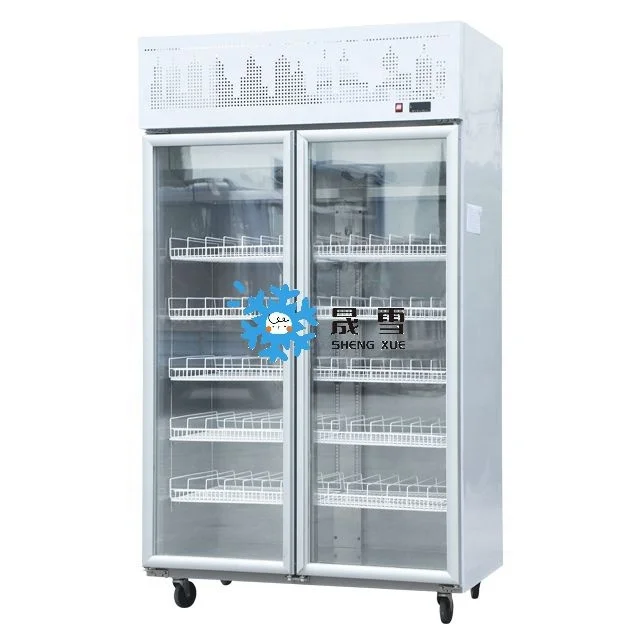 Single Door 400L Ice Cream Display Freezer Super Cool Glass Door Refrigerator Showcase for Frozen Food for Supermarket Use