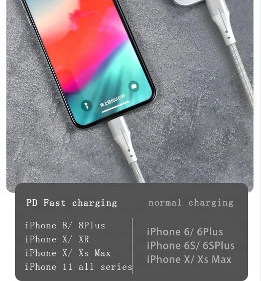 Новый дизайн Лидер продаж 1 м pd 18 Вт 6 в 3 А mfi usb-c к световому кабелю для iphone 11 Pro Max 8 X 7