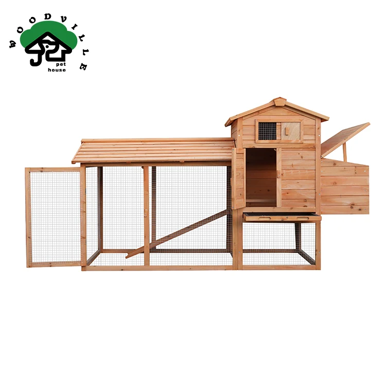 WoodVille Outdoor Modern  Backyard Wooden Chicken Coop House Chickens Wooden Chicken Coop