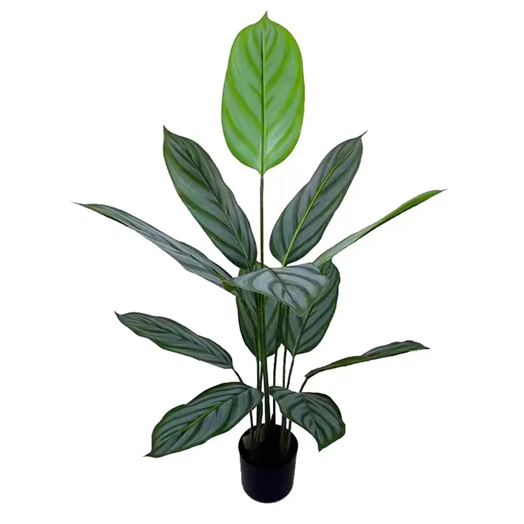 Wholesale indoor decor big artifical plastic fake bonsai evergreen leaves trees artificial plants banana tree