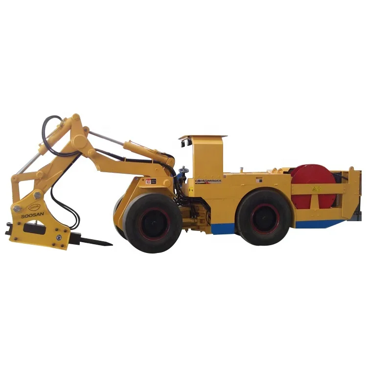 Electric motor underground tunnel mobile stone crusher equipped with Korean hydraulic breaking hammer