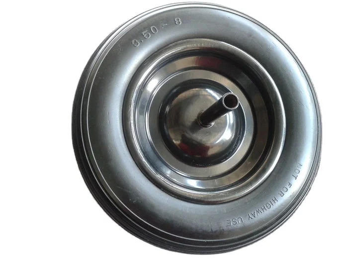 NON inflatable pu  flat free wheel for hand cart NEVER NO PUMPING