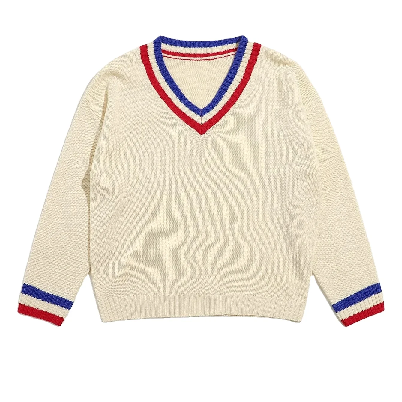 FYB Unisex Custom Computer Fabric Fall Knitwear Crew Neck Pullover Casual Cotton Knit Sweater