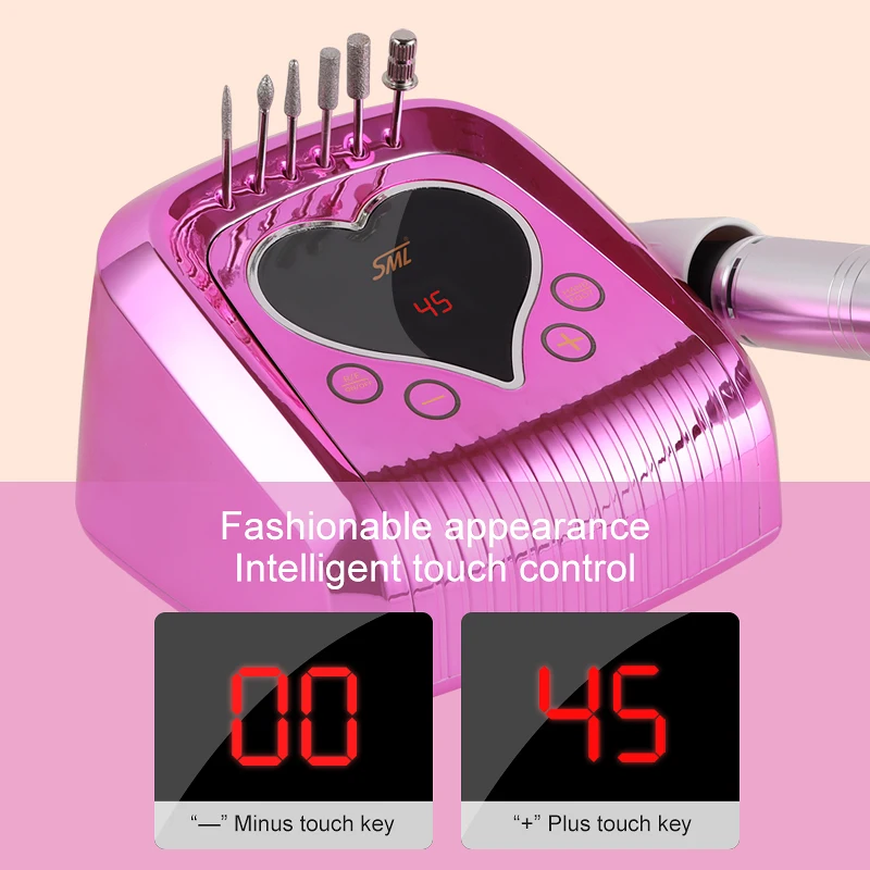 SML Top Fashion 68W 45000RP Mnail guns drills power tools with Speed Digital Display Touch Switch