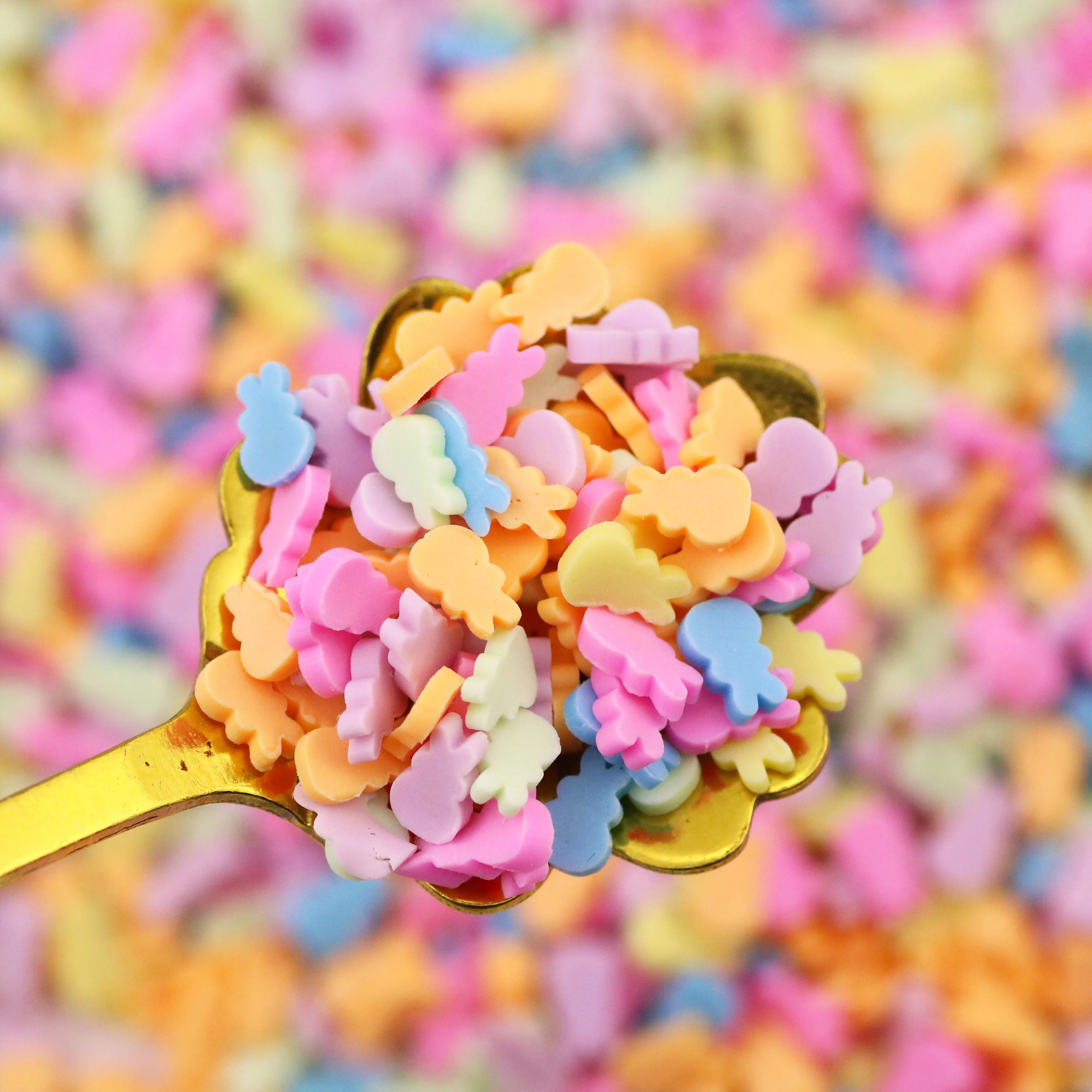 1 кг Пасхальной 5 мм полимерной глины светлый темный микс кроличьи глиняные Ломтики для украшения слаймов Высококачественная мода Сделай Сам дизайн ногтей