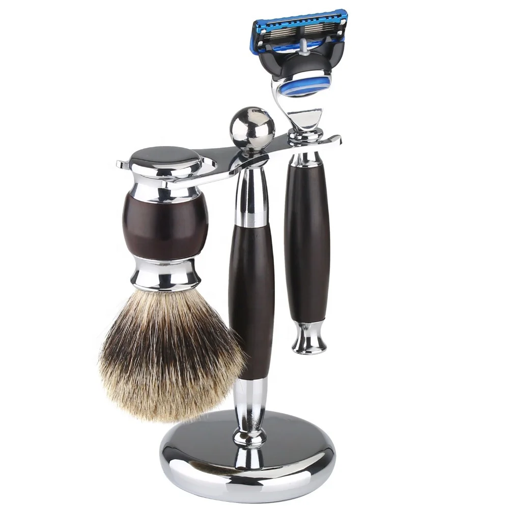 Мужской подарочный набор, набор кистей для бритья, комплект с подставкой для безопасной бритвы