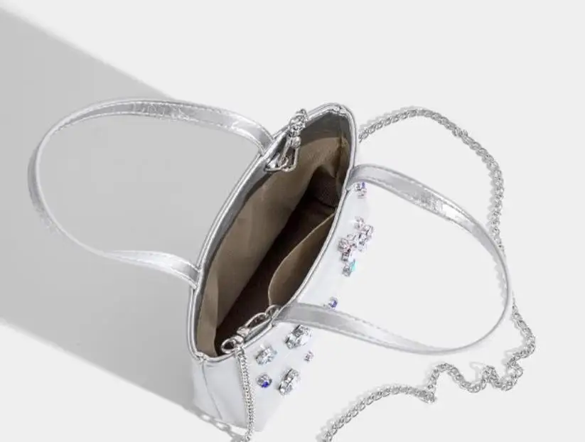 2024 alibaba online shopping luxury PU leather bags women handbags ladies, new design lady handbags shoulder all stones low moq