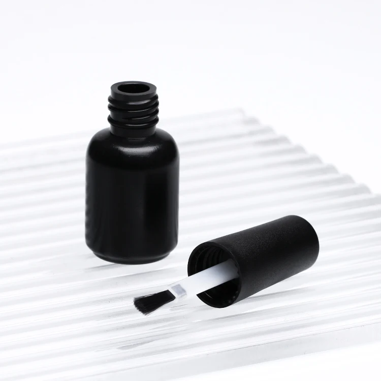Professional private label gel glue container 7ml HDPE nail polish bottle with brush