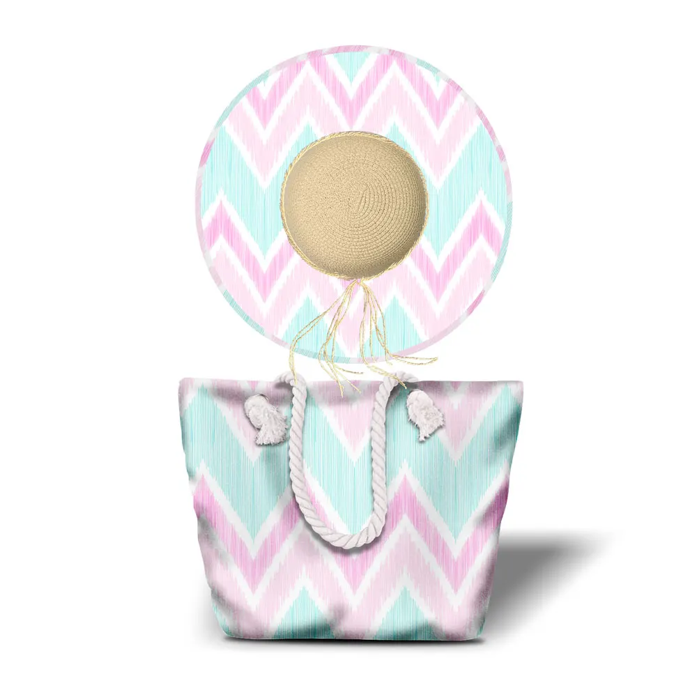 Custom Logo Sun Production UPF50 Travel Wide Brim Beach Paper Straw Hat Women Summer Floppy Bag and Hat