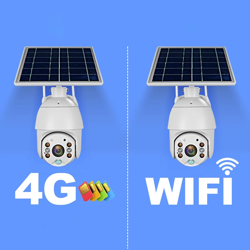  Солнечная камера наблюдения ночного видения со встроенным аккумулятором 4G