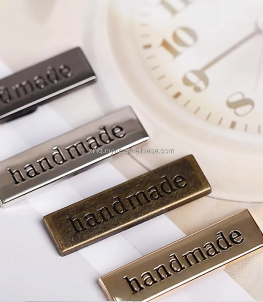 Hot Sale Handmade Engraved Gold Clothing Metal Label Custom Metal Brand Logo Tag For Bags