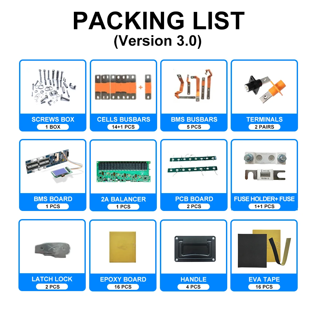 2024 Best seller EU Wholesale 14-15KWH Seplos Mason 48V DIY battery kits 280ah/300ah/320ah V3 with 2A active balancer