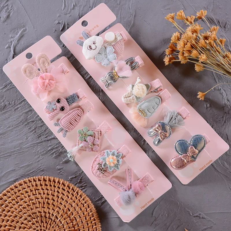 6pcs/set baby girls cartoon cute princess hair pins bb clips accessories wholesale