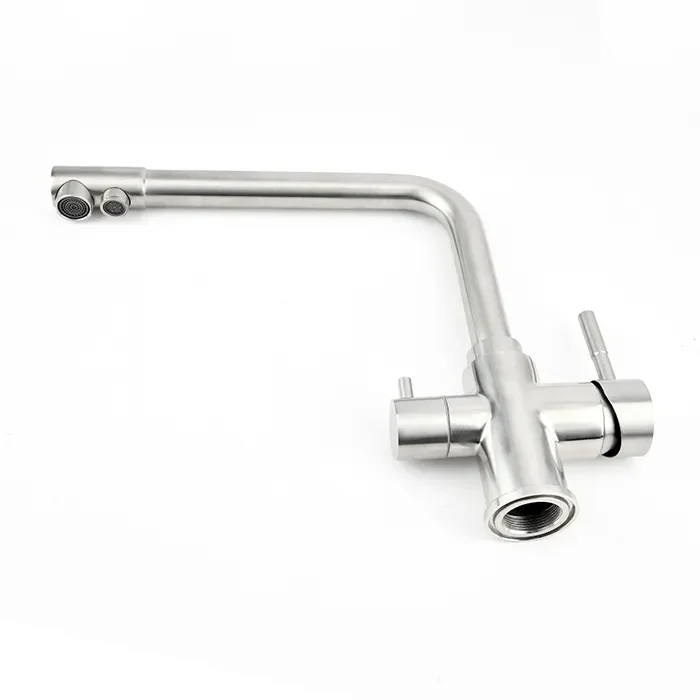 SANIPRO 360 Rotation Three Way 304 Stainless Steel Lead Free Drinking Water Filter Mixer Taps Kitchen Faucet with Purifier Tap