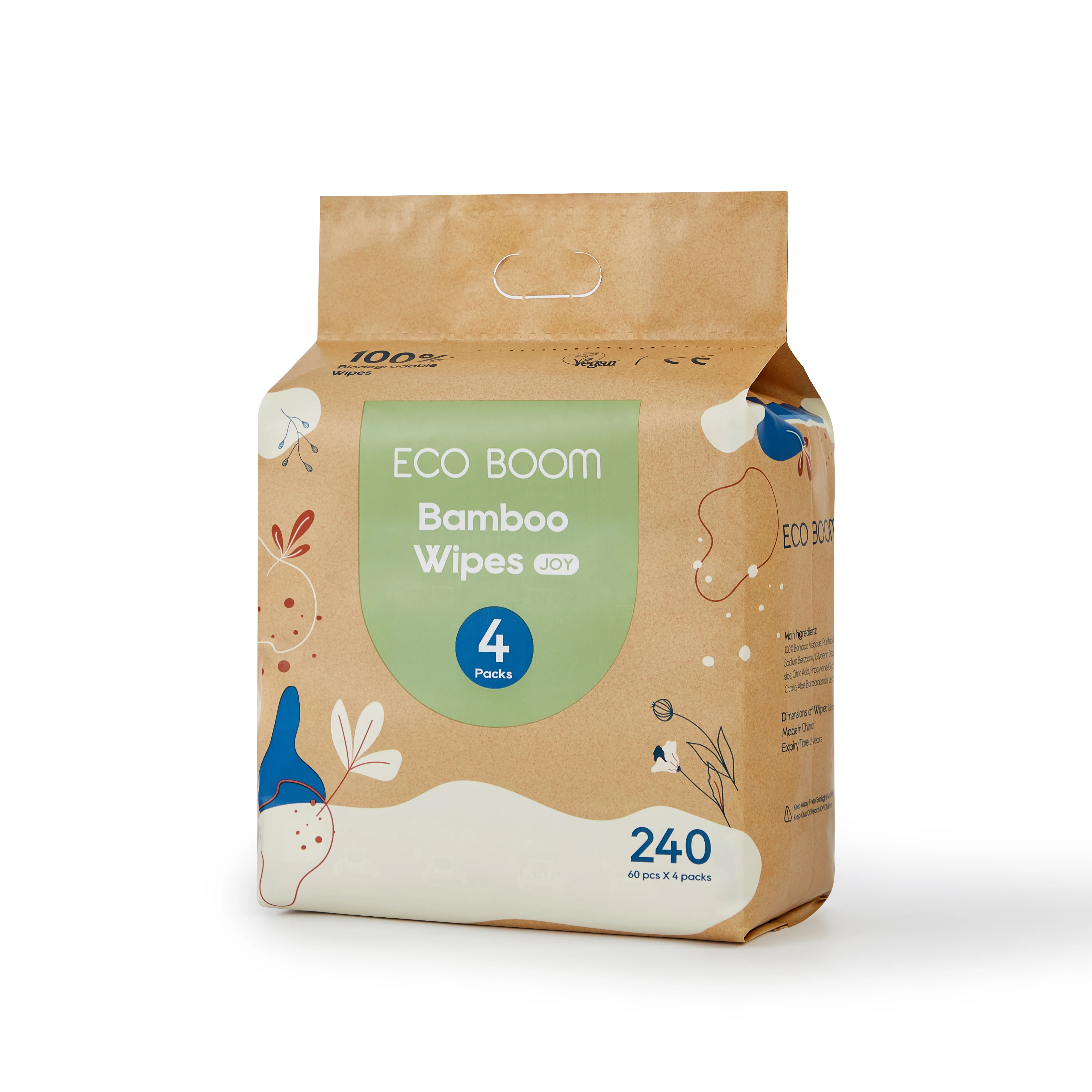 ECO BOOM nature bamboo cotton bio skin friendly personalizadas agent factory Charcoal  wipes