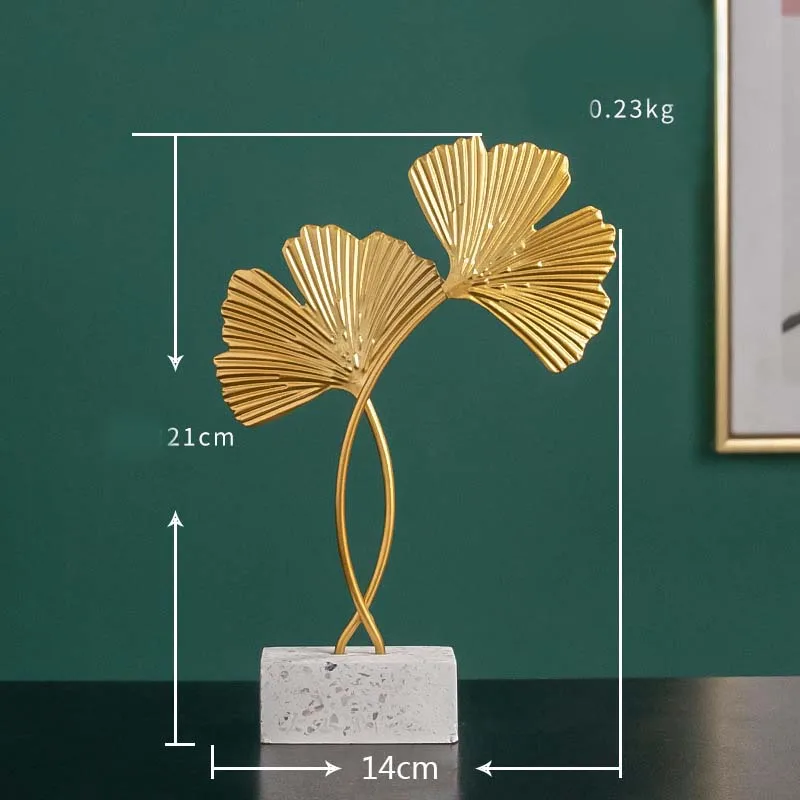 Nordic style creative handmade metal crafts ginkgo biloba ornaments home decoration living room porch ginkgo biloba ornaments
