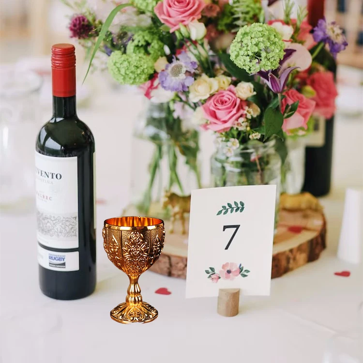 Stainless Steel Red Wine Goblets Metal  Wine Cocktail Cup Custom Party Cups