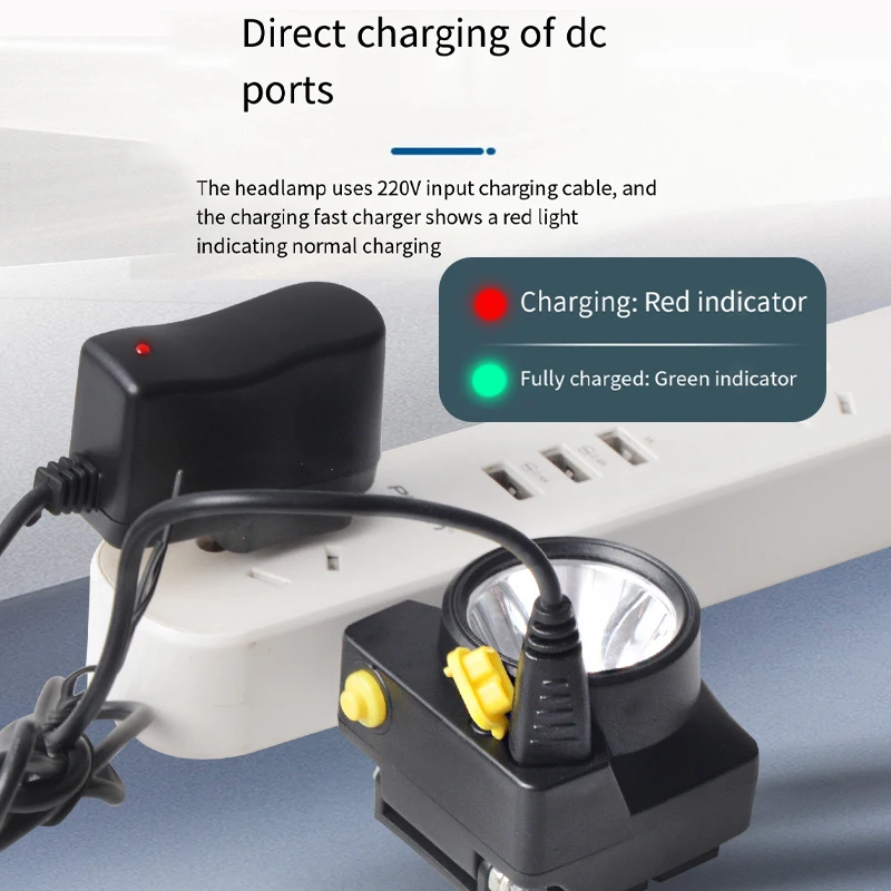 LED head flashlight super bright dc charging portable outdoor camping night fishing abs headlamp