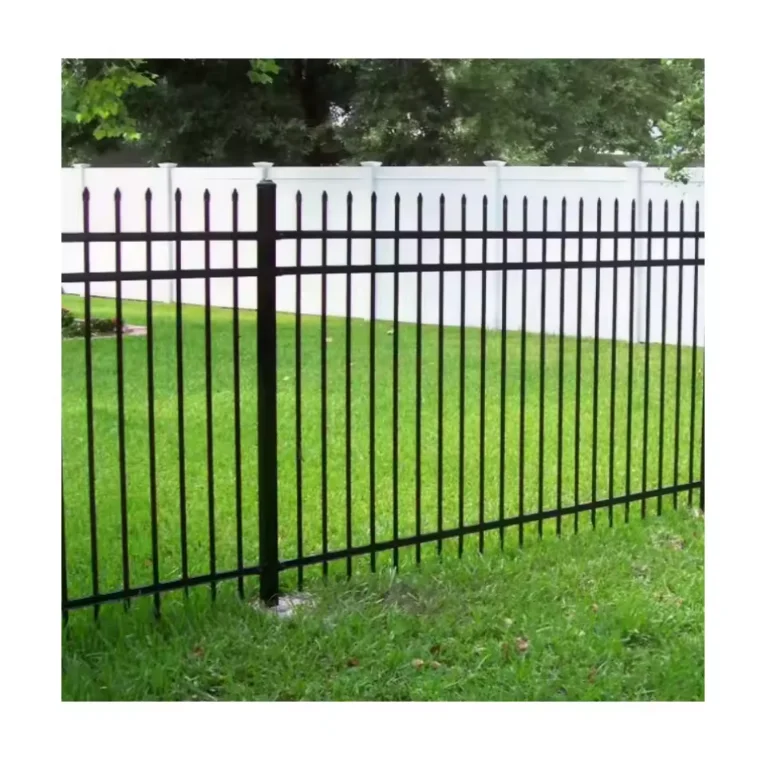 High quality outdoor wall fence galvanized steel fence black powder coated guardrail plate steel fence