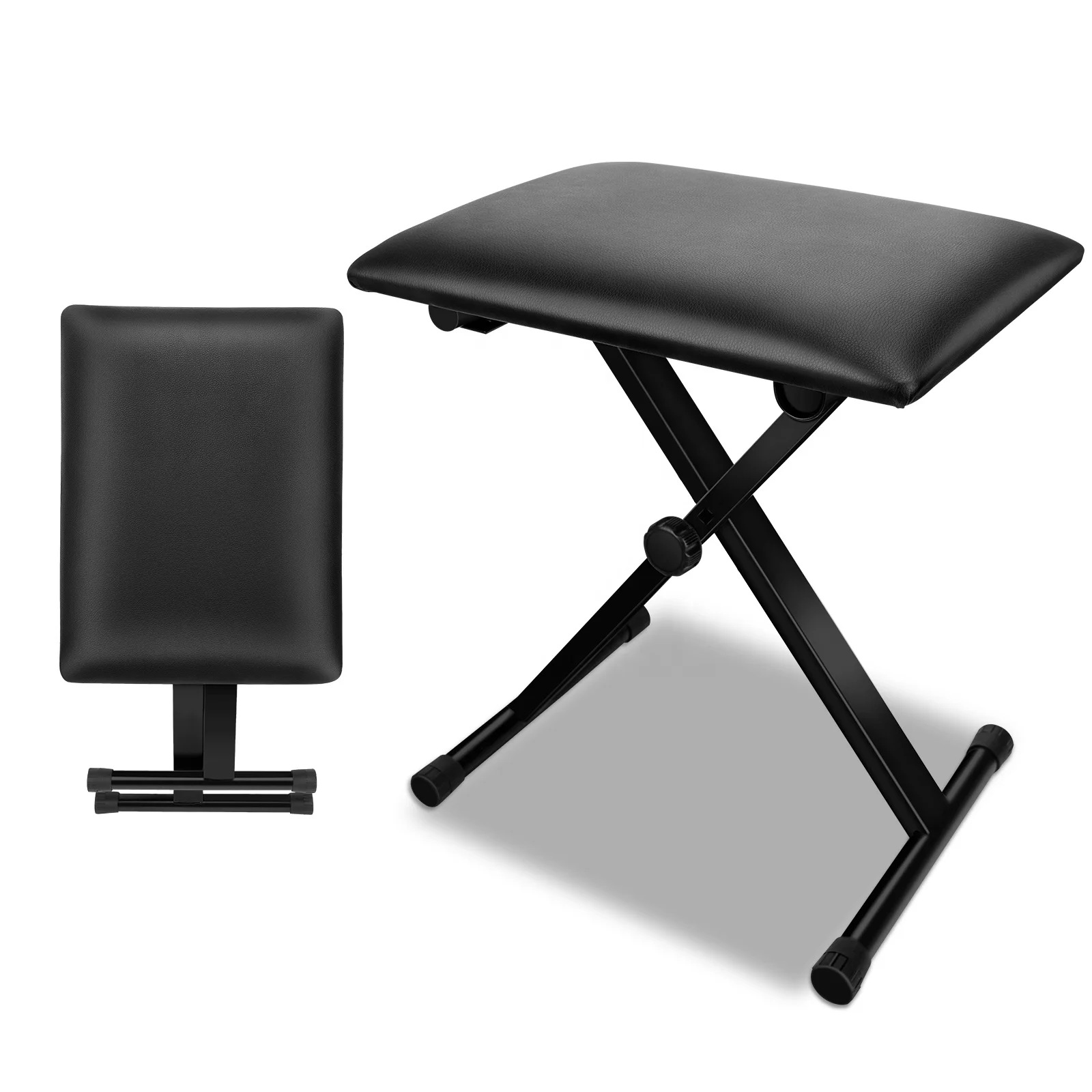 Yinyun X-style Keyboard Bench Adjustable Height Piano Bench Stool Chair Black