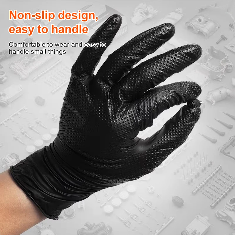 China Supplier High Quality With Cheap Price Black Diamond Nitrile Gloves for Industrial