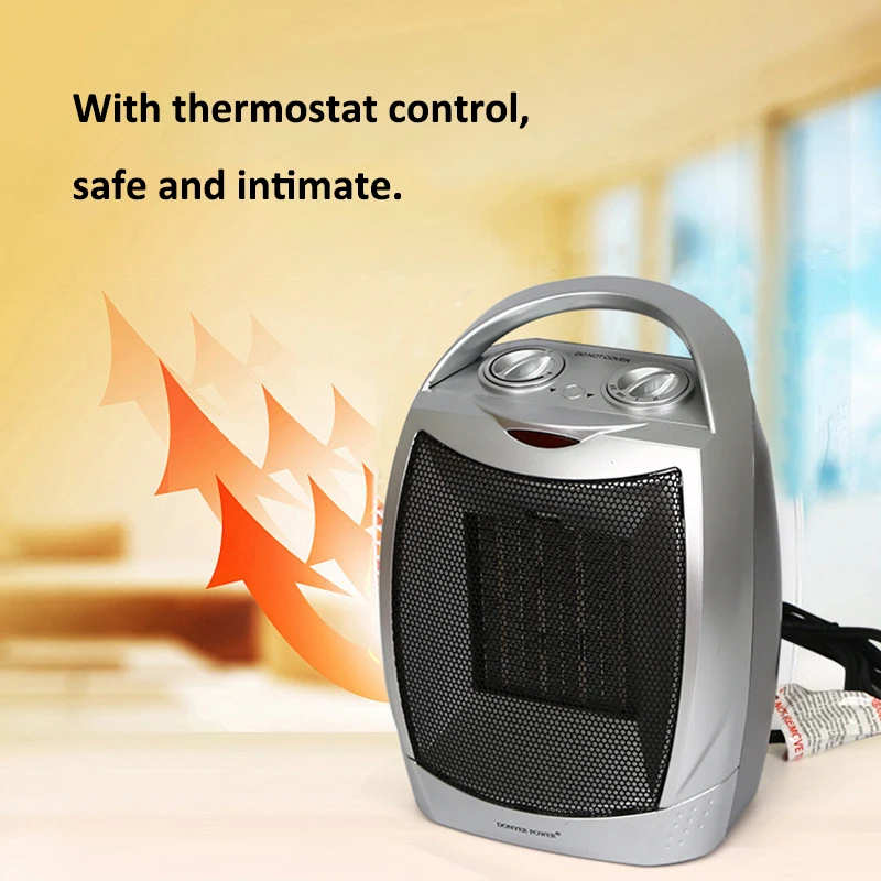 Heater electric home mini Heaters with Thermostat 1500W/750W Safe and Quiet Ceramic Heater Fan for Indoor Office Desk Use