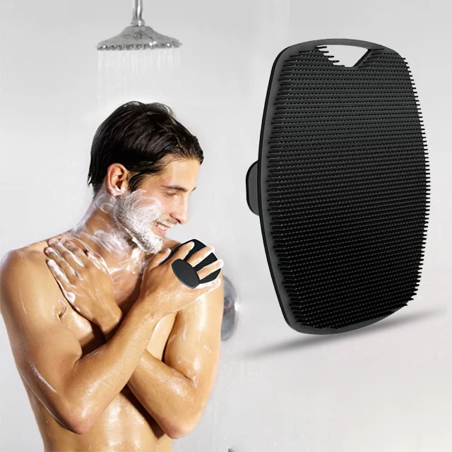 OEM/ODM Eco-Friendly Soft Silicone Body Scrubber New Shape Shield Bath Brush for Men or Women Exfoliating Cleaning Feature