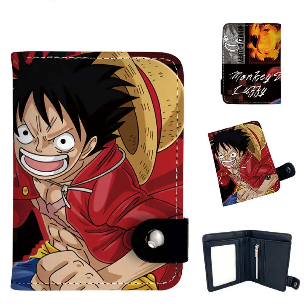 New Style Peripheral Cartoon Anime Character Luffy Coin Purse Anime Pu Short Leather Wallets