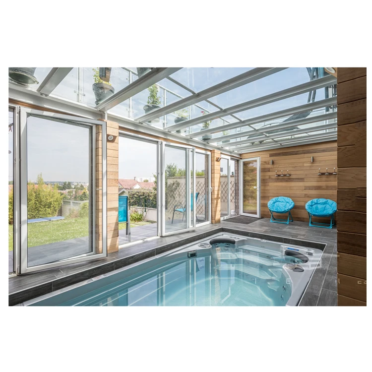 
swimming pool garble house aluminium glass retractable swimming pool enclosures 