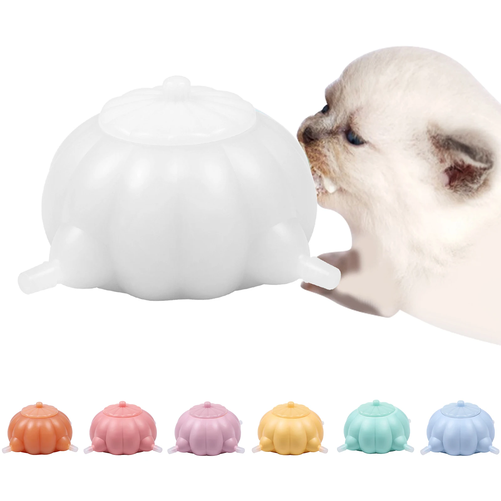 
silicone 4 nipple puppy feeder nipple silicone puppy feeder puppy nursemaid bubble milk bowl 