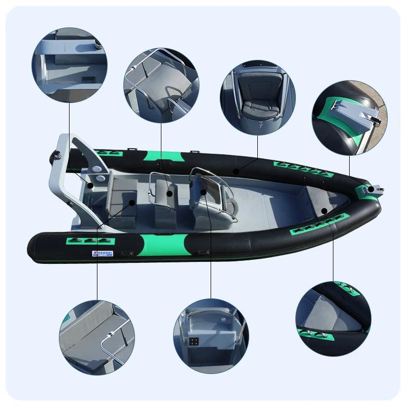 Haote new arrival CE Certification High Quality fiberglass hull rib boat RIB-680 rigid inflatable boat
