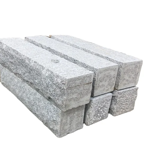 Standard split face gray granite wall block