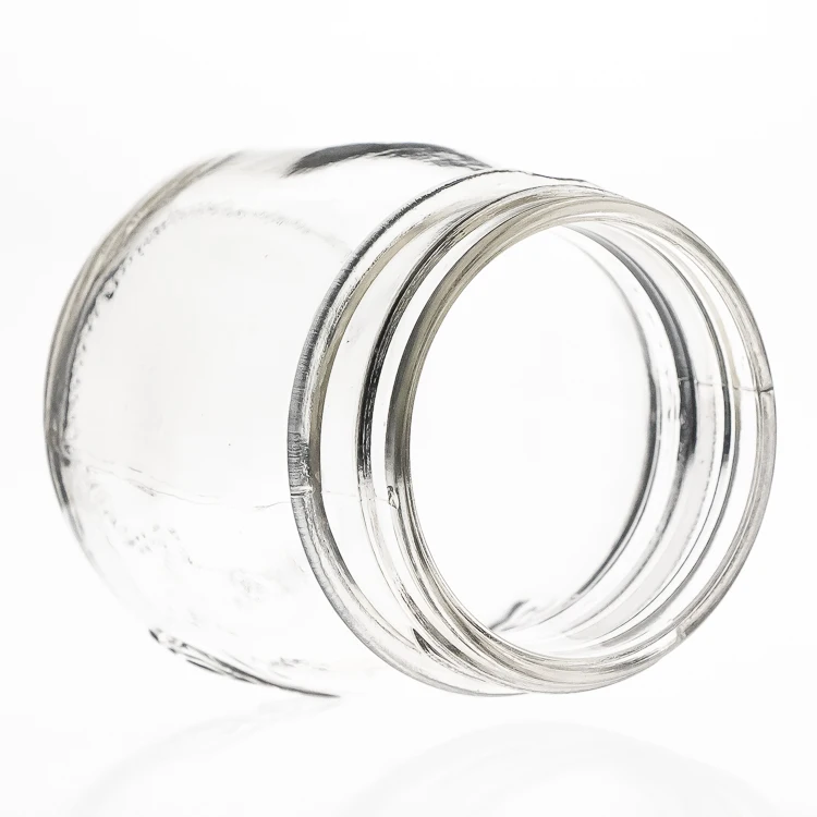 Embossed Letter Printed 280ml Food Storage Container Empty Glass jar for Honey Jam Jelly Sauce