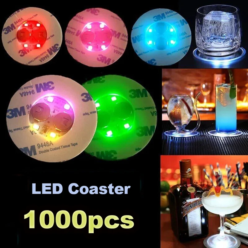 Party Bar bottle Light Cup Sticker pad Waterproof Adhesive LED Display Bottle for Champagne Vodka LED Coaster