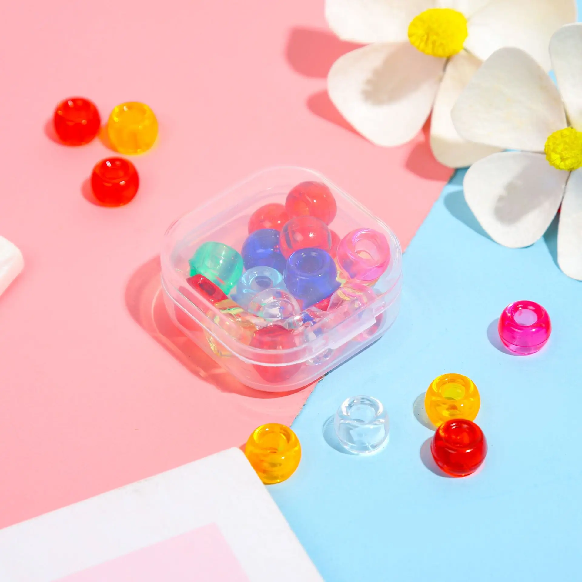 Earplug box transparent square case PP plastic  fish hook jewelry packaging case component accessories srorage container