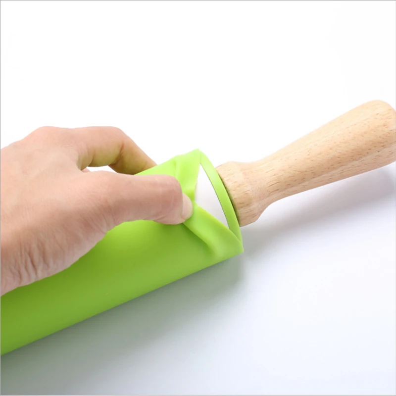 Baking & Pastry Bake Cake Tools Dough Roller Silicone Rolling Pin