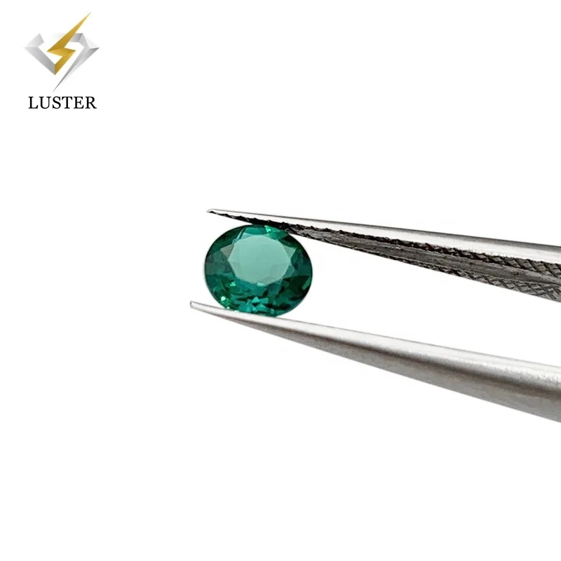 Luster lab grown Zambia green synthetic gemstone hydrothermal emerald loose