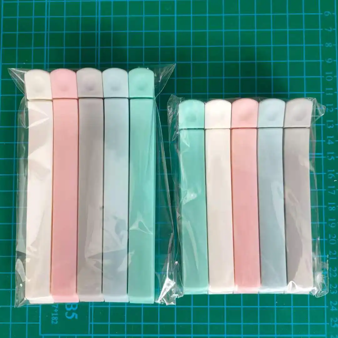  Set of 5pcs custom logo High quality small colorful food bag dampproof clamps plastic coffee tea sealing